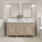 James Martin Vanities 60'' Double Vanity, Whitewashed Oak w/ Single Hole 3 CM White Zeus Quartz Top & Backsplash 424-V60D-WWO-1WZ - alternate 2